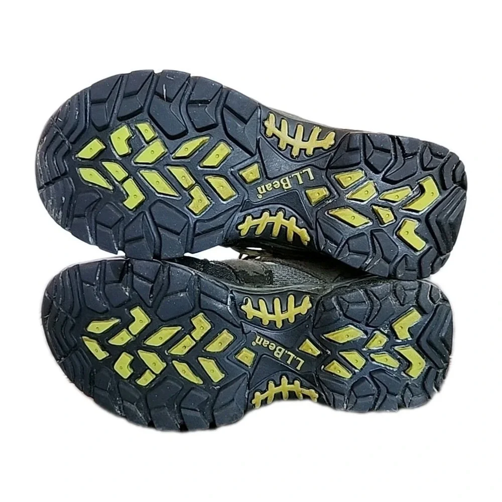 LL Bean Boots Trail Hiker Waterproof Suede Outdoor Utility Green Gray Kids Sz 4‎